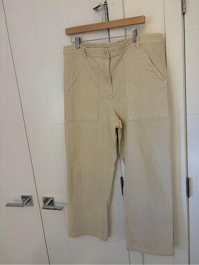 Aritzia Cream Utility Wide-Leg Pants